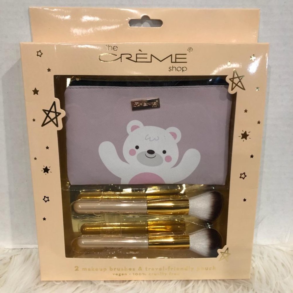The Crème Shop Makeup Brush & Travel Pouch Set